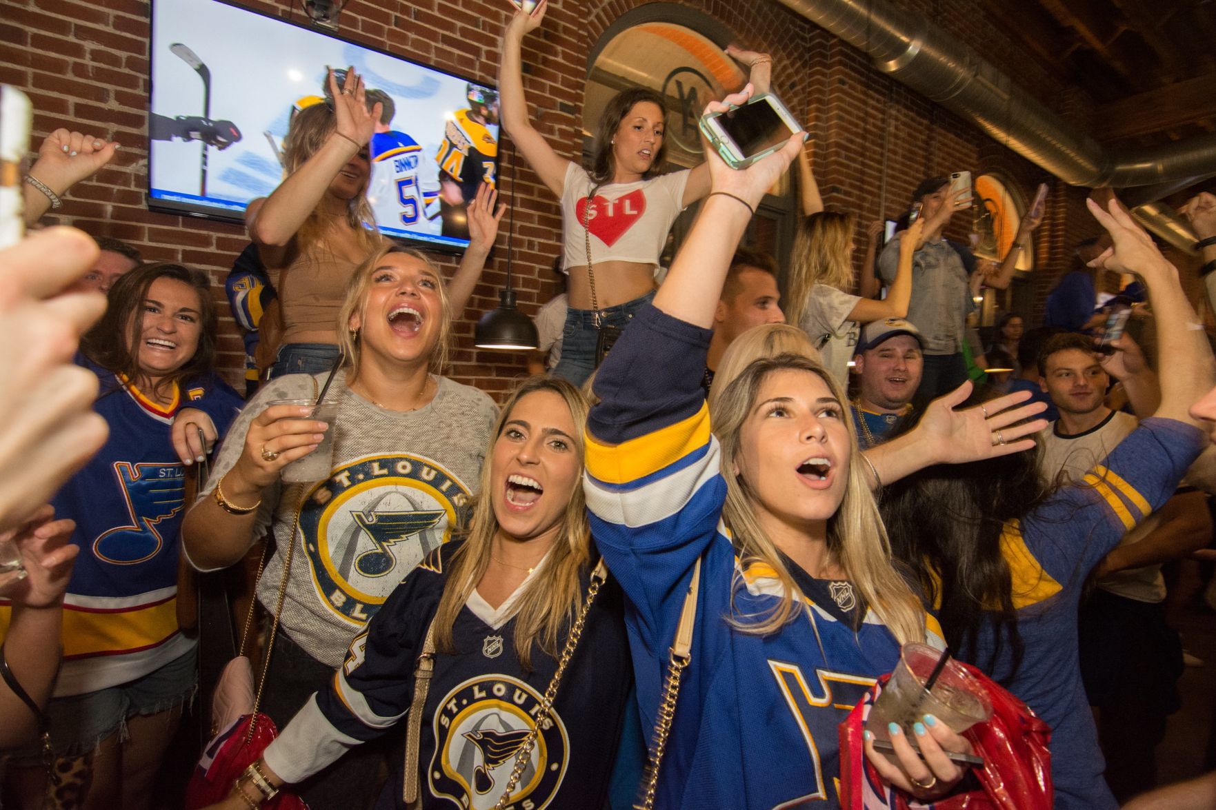 Blues Fans at Wheelhouse during Stanley Cup Final Game 7. Spons